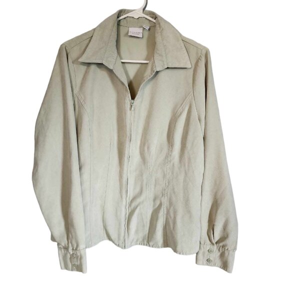 Sonoma Jackets & Blazers - Sonoma Sea Foam Green Suede like Zippered Jacket